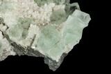 Cubic, Light-Green Fluorite Crystals on Quartz - China #128786-2